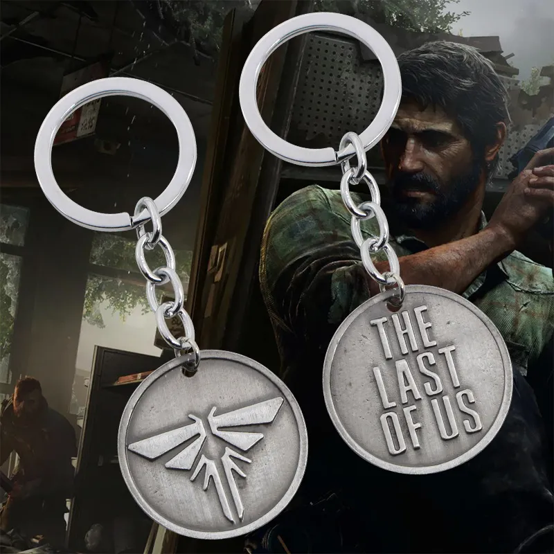 The Last Of Us 2 Keychain Firefly Logo Letter Dogtag Joel Ellie Vintage Retro Antique Pewter - The Last of Us Merch