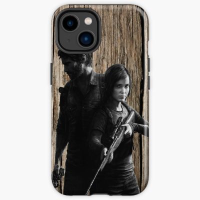 Last Of Use Ellie&Joel Wood Texture Sticker Shirt Iphone Case Official Cow Anime Merch