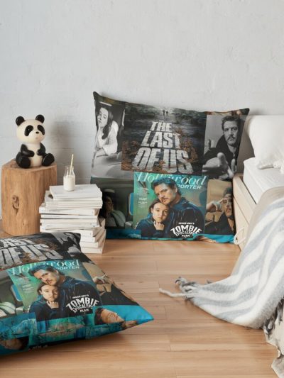 The Last Of Us Joel And Ellie Family Throw Pillow Official Cow Anime Merch