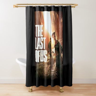 Funny Gift The Last Of Us Joel And Ellie Retro Wave Shower Curtain Official Cow Anime Merch