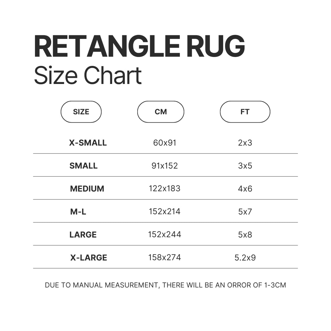 Retangle Rug Size Chart - The Last of Us Merch