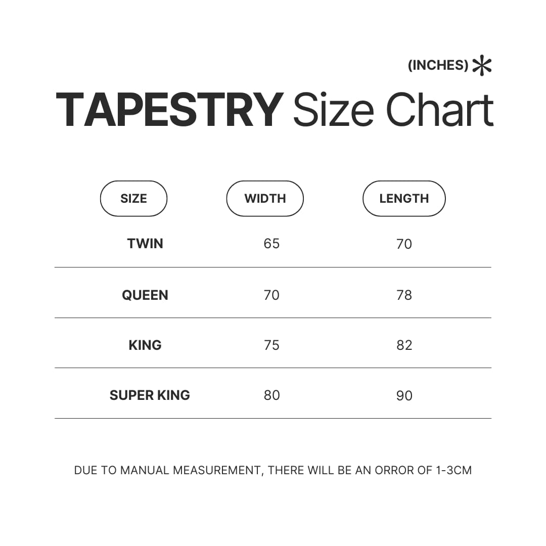 Tapestry Size Chart - The Last of Us Merch