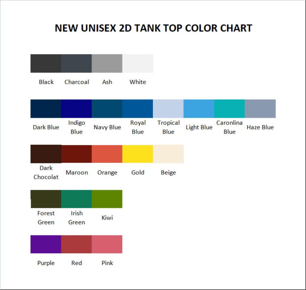 tank top color chart - The Last of Us Merch